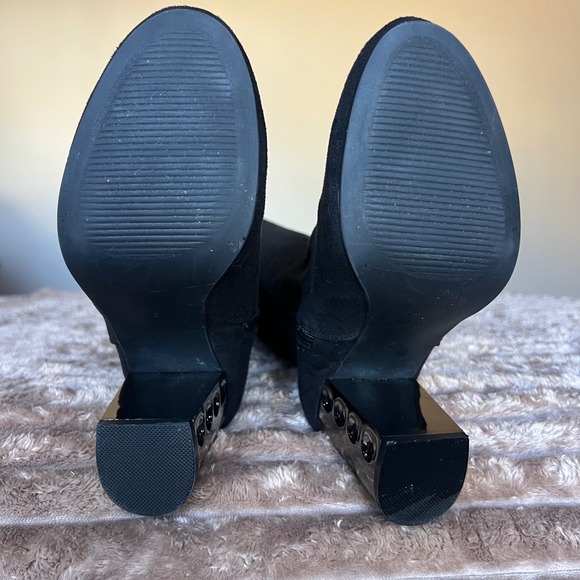 Carlos by Carlos Santana Quantum Faux Black Suede Over Knee Boot Heel 7.5 - Picture 13 of 14